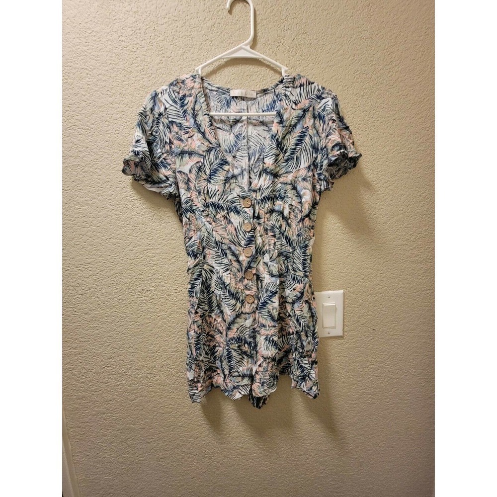 Karlie Tropical Palm Print Romper Size Small